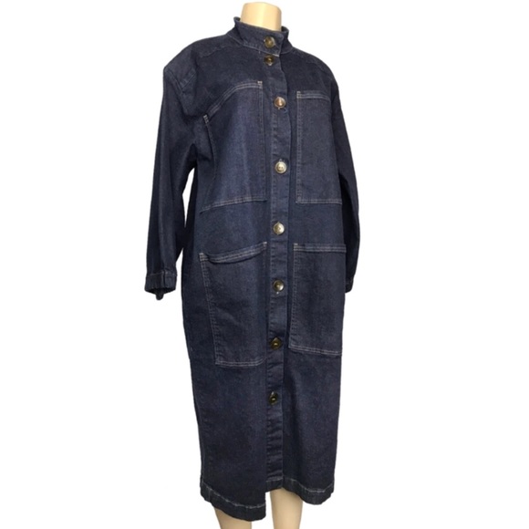 ASOS Jackets & Blazers - ASOS Oversized Dark Denim Trench Coat
